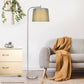 Sarantino Metal Task Floor Lamp Nickel Finish with Grey