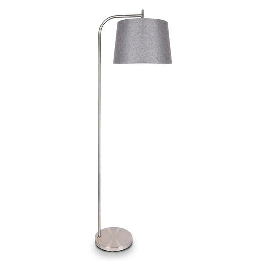 Sarantino Metal Task Floor Lamp Nickel Finish with Grey