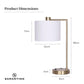 Sarantino Metal Task Lamp with USB Charging Port Antique