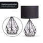 Sarantino Metal Wire Table Lamp in Black Finish With Black