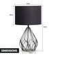 Sarantino Metal Wire Table Lamp in Black Finish With Black