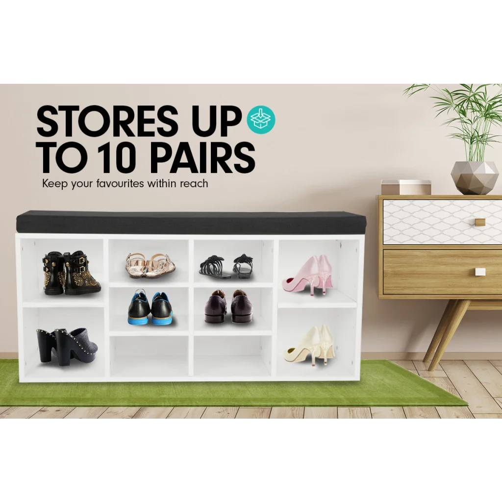 Sarantino New 10 Pairs Shoe Cabinet Rack Storage Organiser