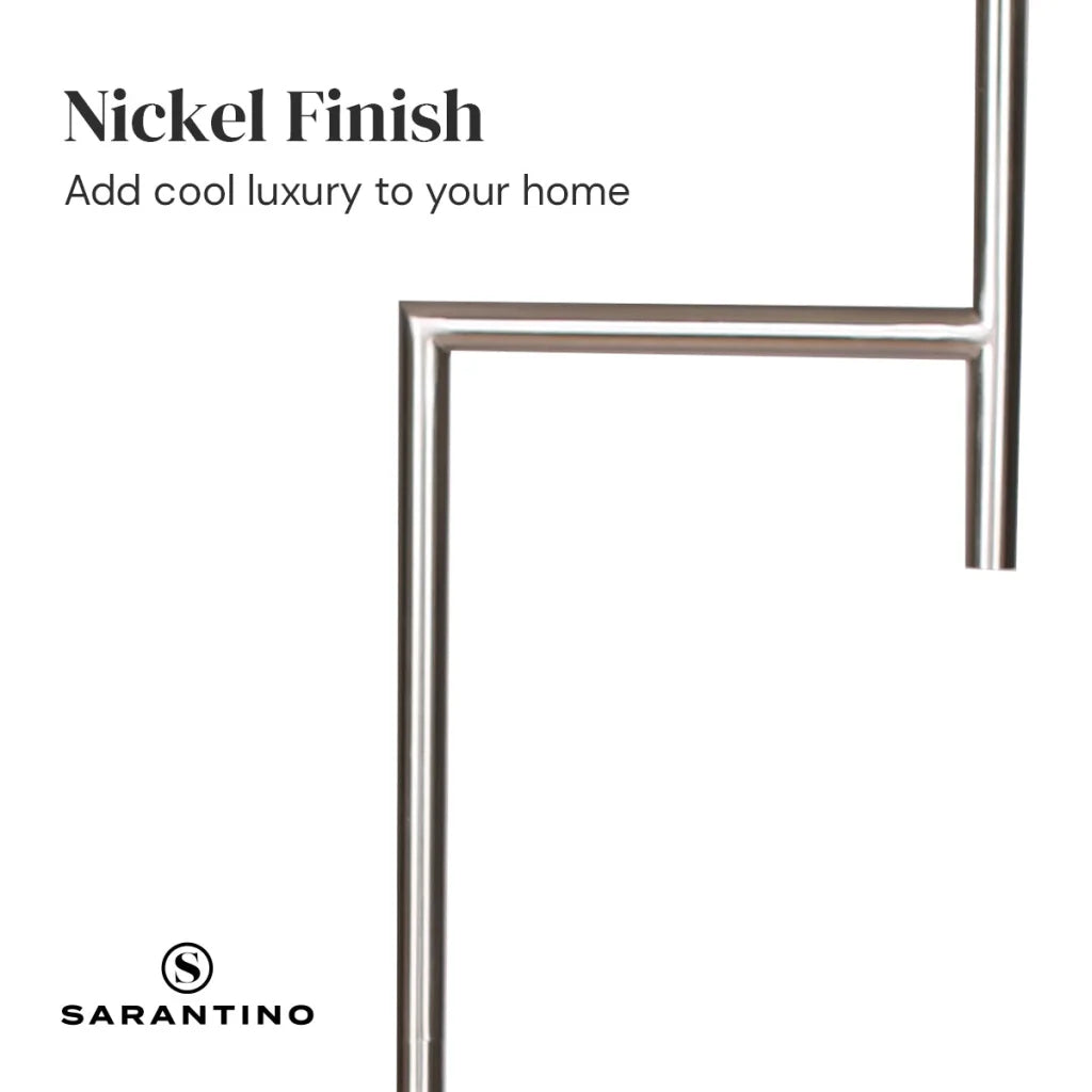 Sarantino Nickel Metal Arc Floor Lamp - Home & Garden >