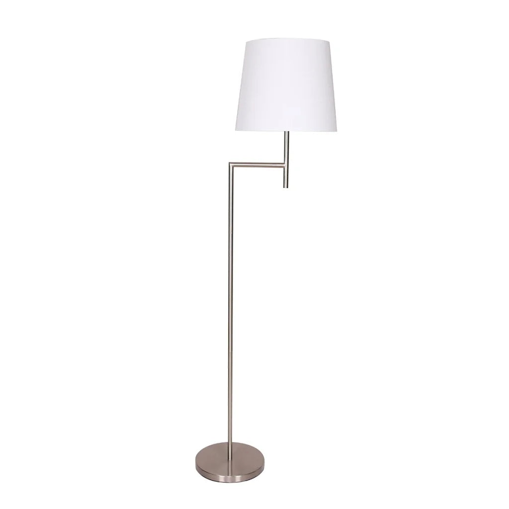 Sarantino Nickel Metal Arc Floor Lamp - Home & Garden >