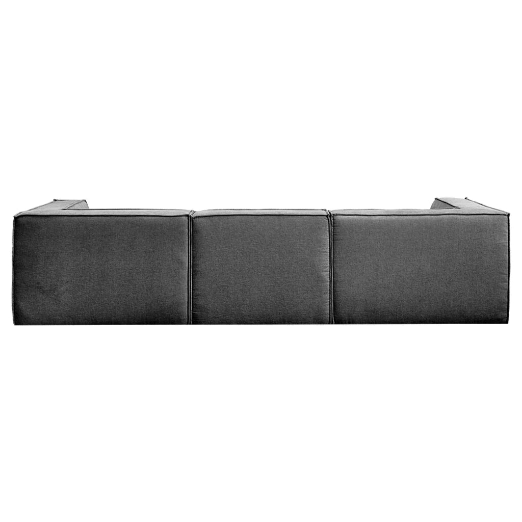 Sarantino Novi 3-Seater Modular Sofa with Ottoman in Black