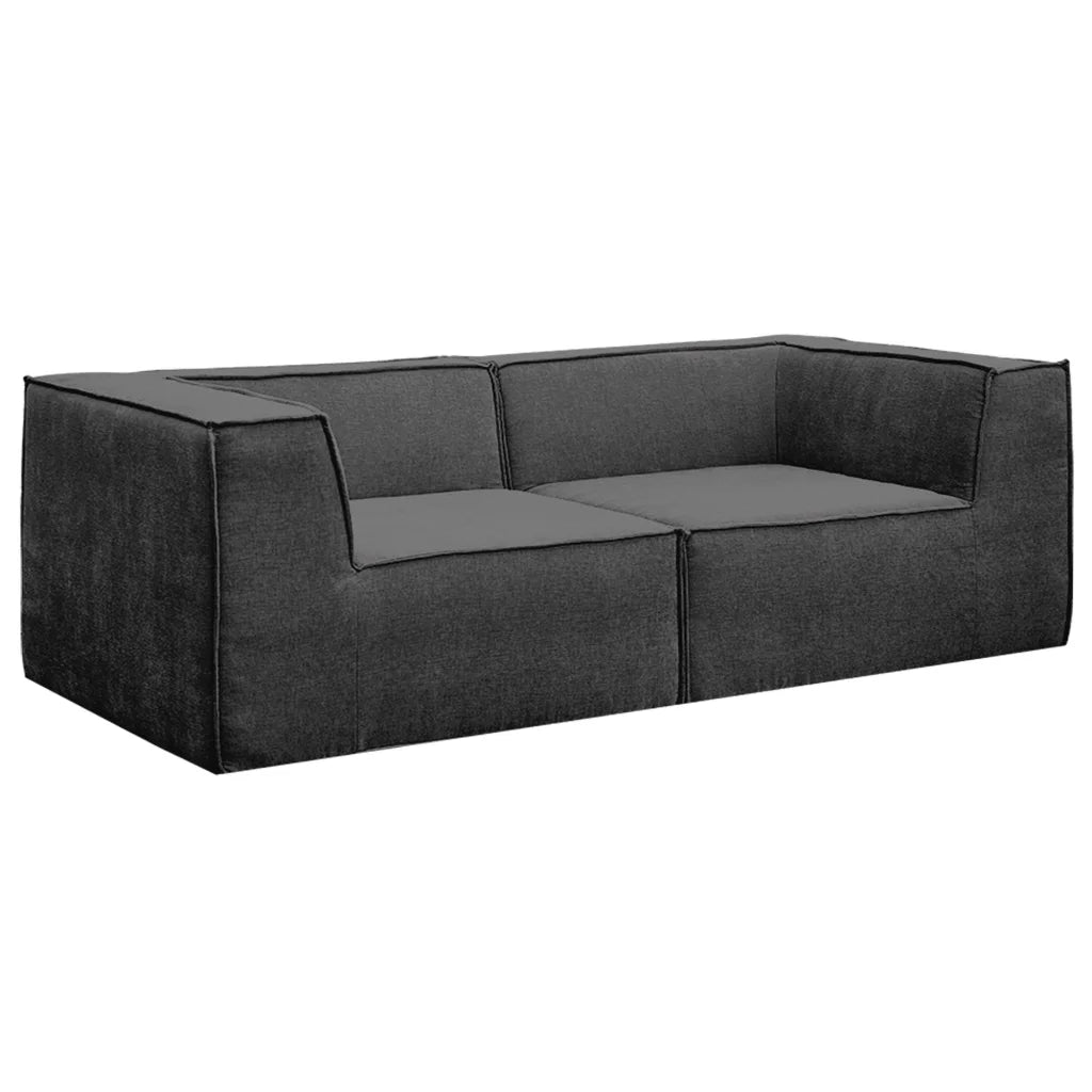 Sarantino Novi 3-Seater Modular Sofa with Ottoman in Black