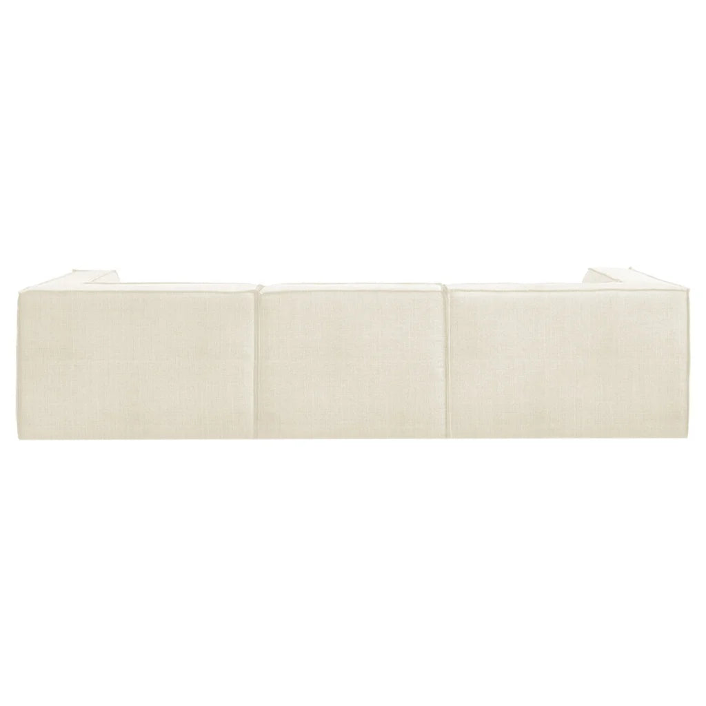Sarantino Novi 3-Seater Modular Sofa with Ottoman in Cream