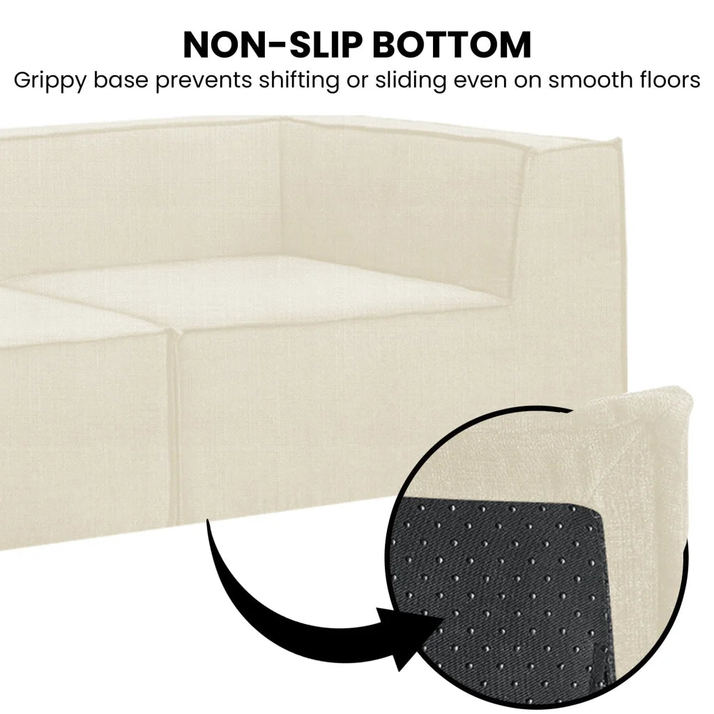 Sarantino Novi 3-Seater Modular Sofa with Ottoman in Cream