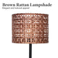 Sarantino Rattan Desk Lamp With Black Marble Base - Home &