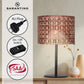 Sarantino Rattan Desk Lamp With Black Marble Base - Home &
