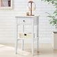 Sarantino Rue Bedside Table in White - Furniture > Bar