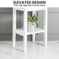 Sarantino Rue Bedside Table in White - Furniture > Bar