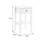 Sarantino Rue Bedside Table in White - Furniture > Bar