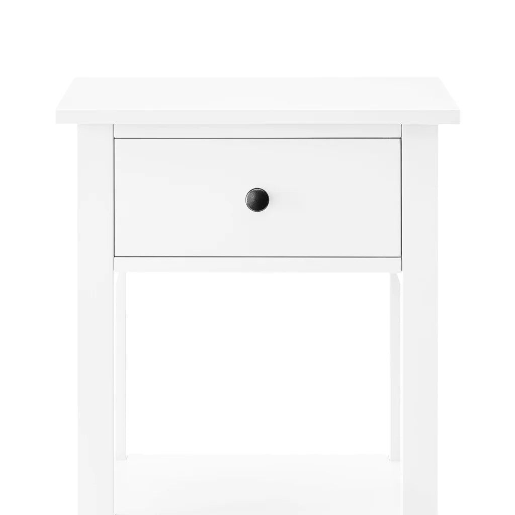 Sarantino Rue Bedside Table in White - Furniture > Bar