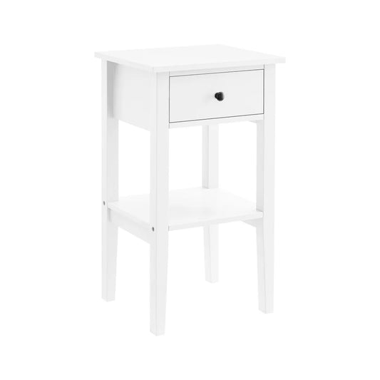 Sarantino Rue Bedside Table in White - Furniture > Bar