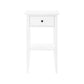 Sarantino Rue Bedside Table in White - Furniture > Bar