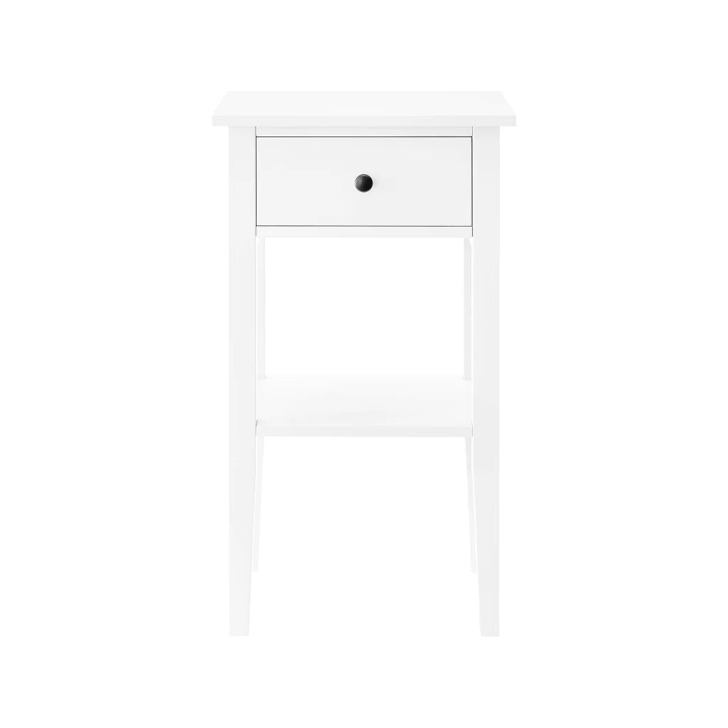 Sarantino Rue Bedside Table in White - Furniture > Bar