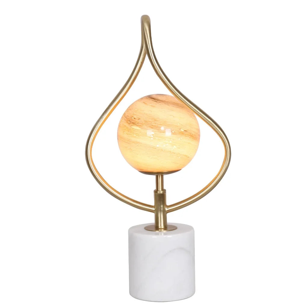 Sarantino Sculptural Orange Glass Table Lamp With White