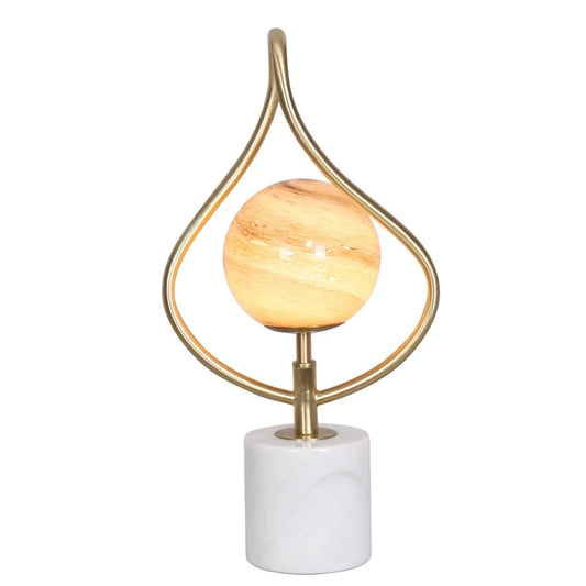 Sarantino Sculptural Orange Glass Table Lamp With White