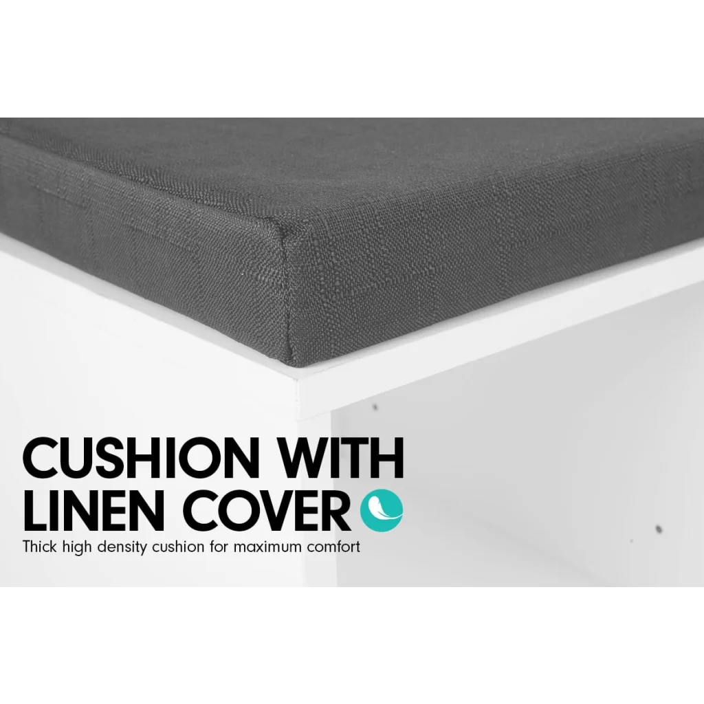 Sarantino Shoe Rack Cabinet Organiser Grey Cushion Sttol