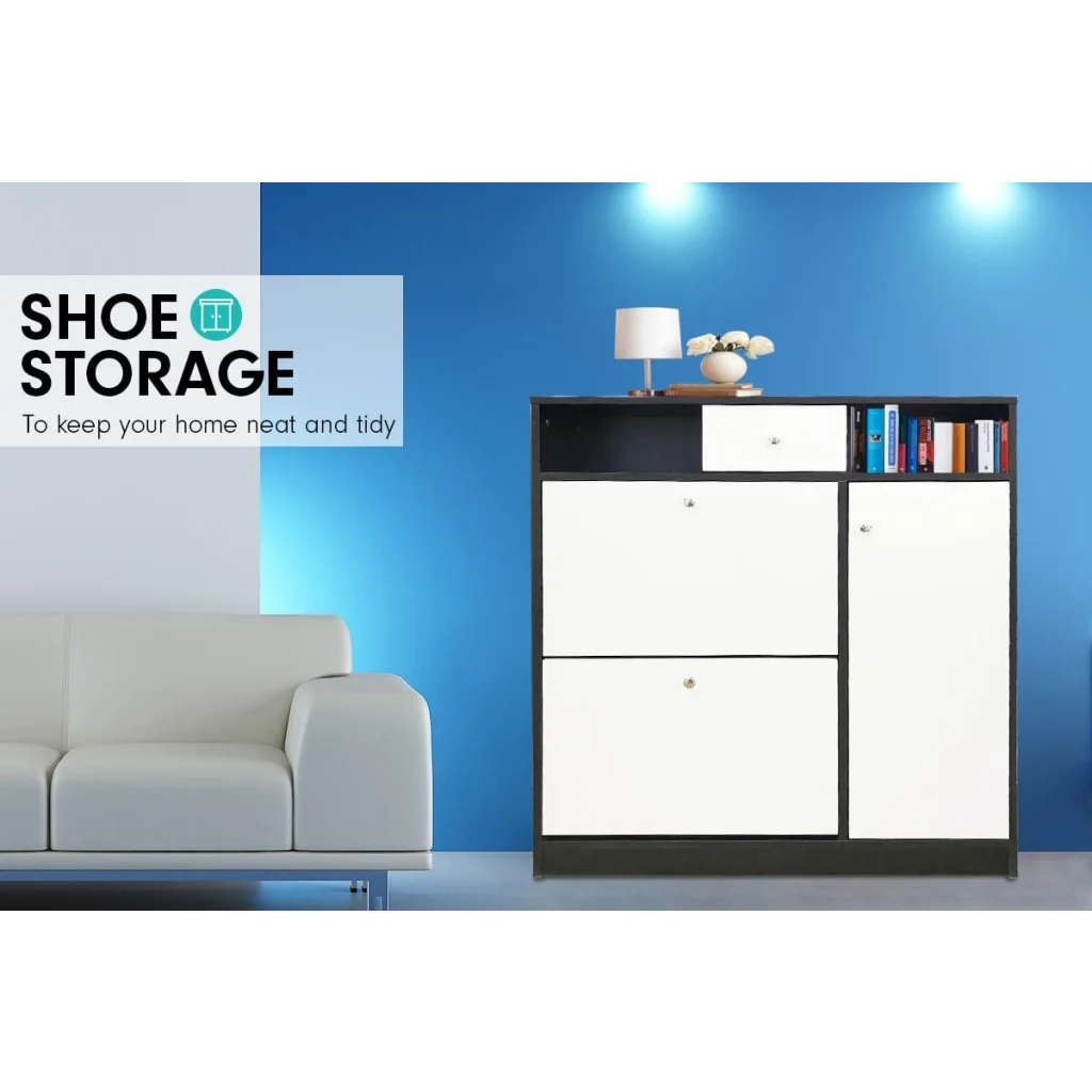 Sarantino Shoe Rack Cabinet Wooden Storage Organiser Shelf