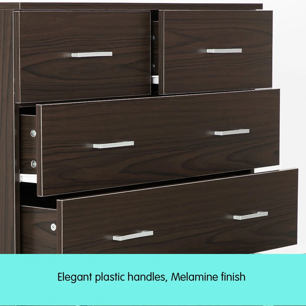 Sarantino Tallboy Dresser 6 Chest Of Drawers Cabinet