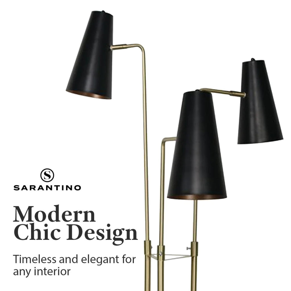 Sarantino Three Metal Shade Floor Lamp - Home & Garden >