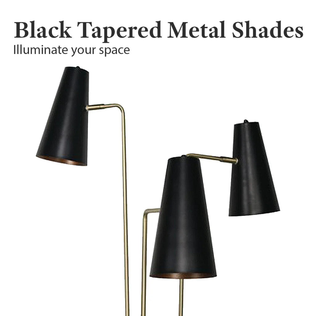 Sarantino Three Metal Shade Floor Lamp - Home & Garden >