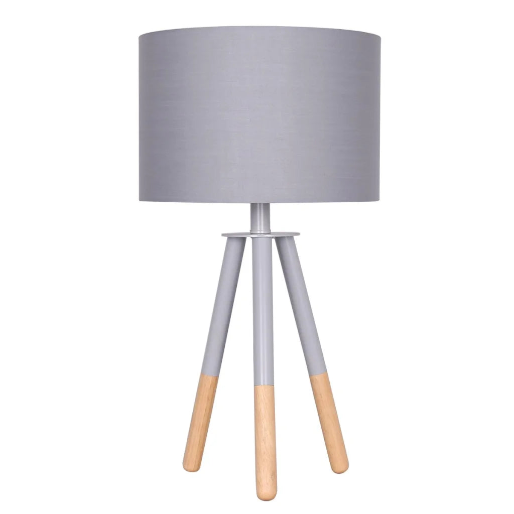 Sarantino Tripod Desk Lamp in Metal & Wood Nordic