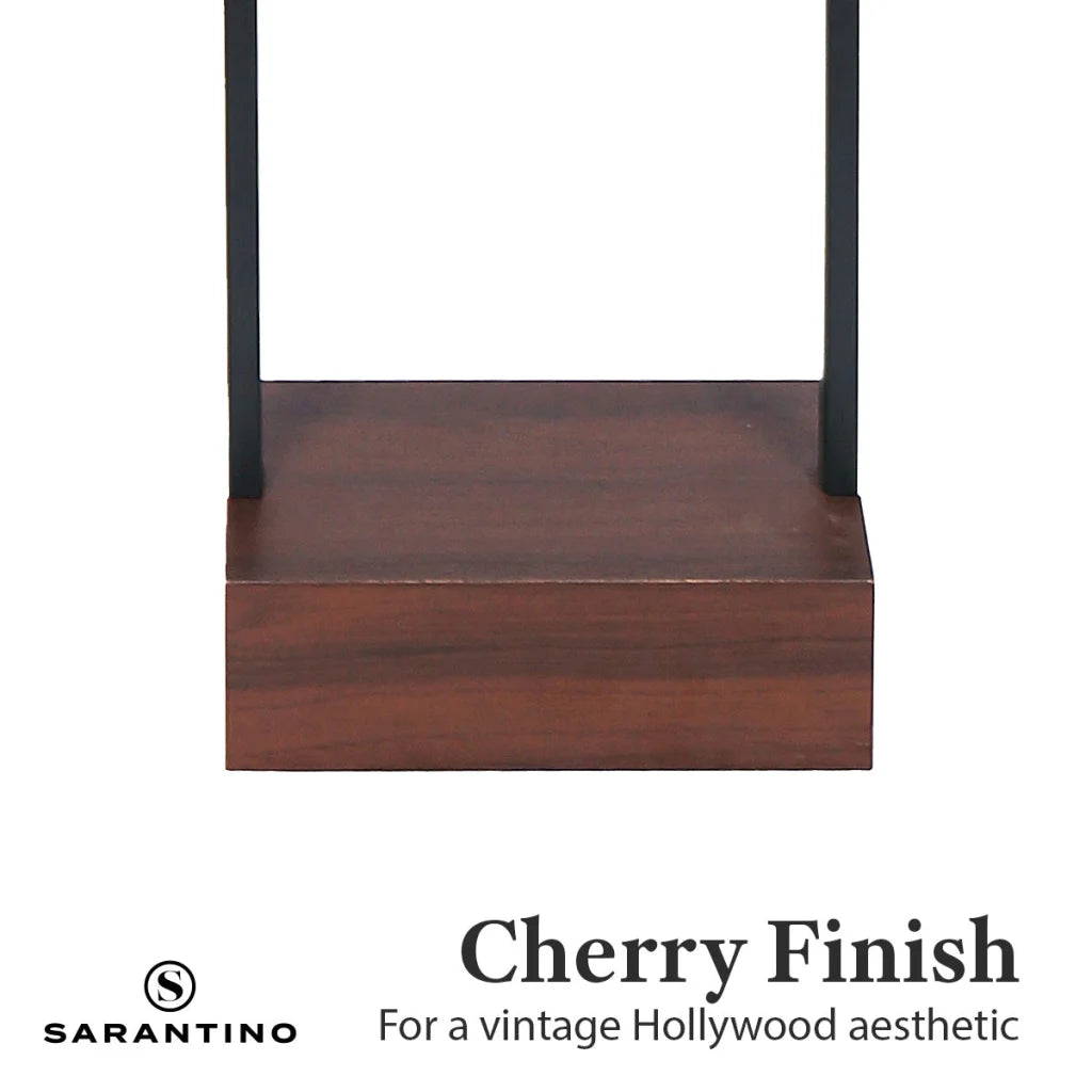 Sarantino Wood Floor Lamp in Cherry Finish - Home & Garden
