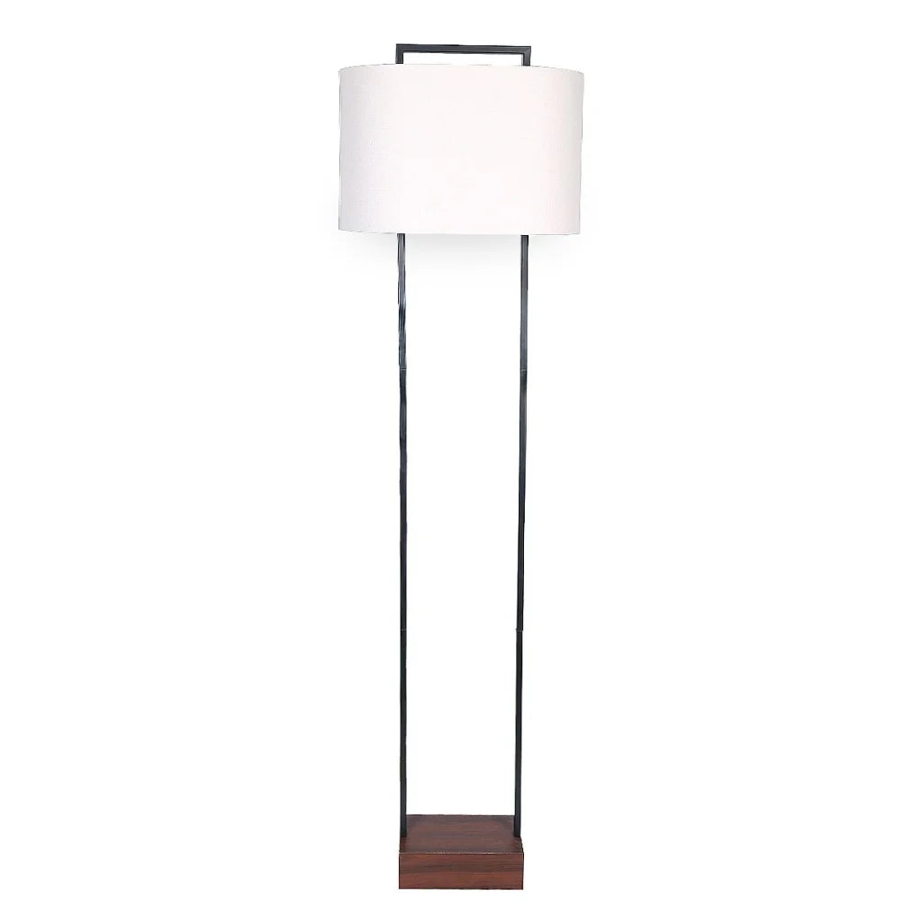 Sarantino Wood Floor Lamp in Cherry Finish - Home & Garden