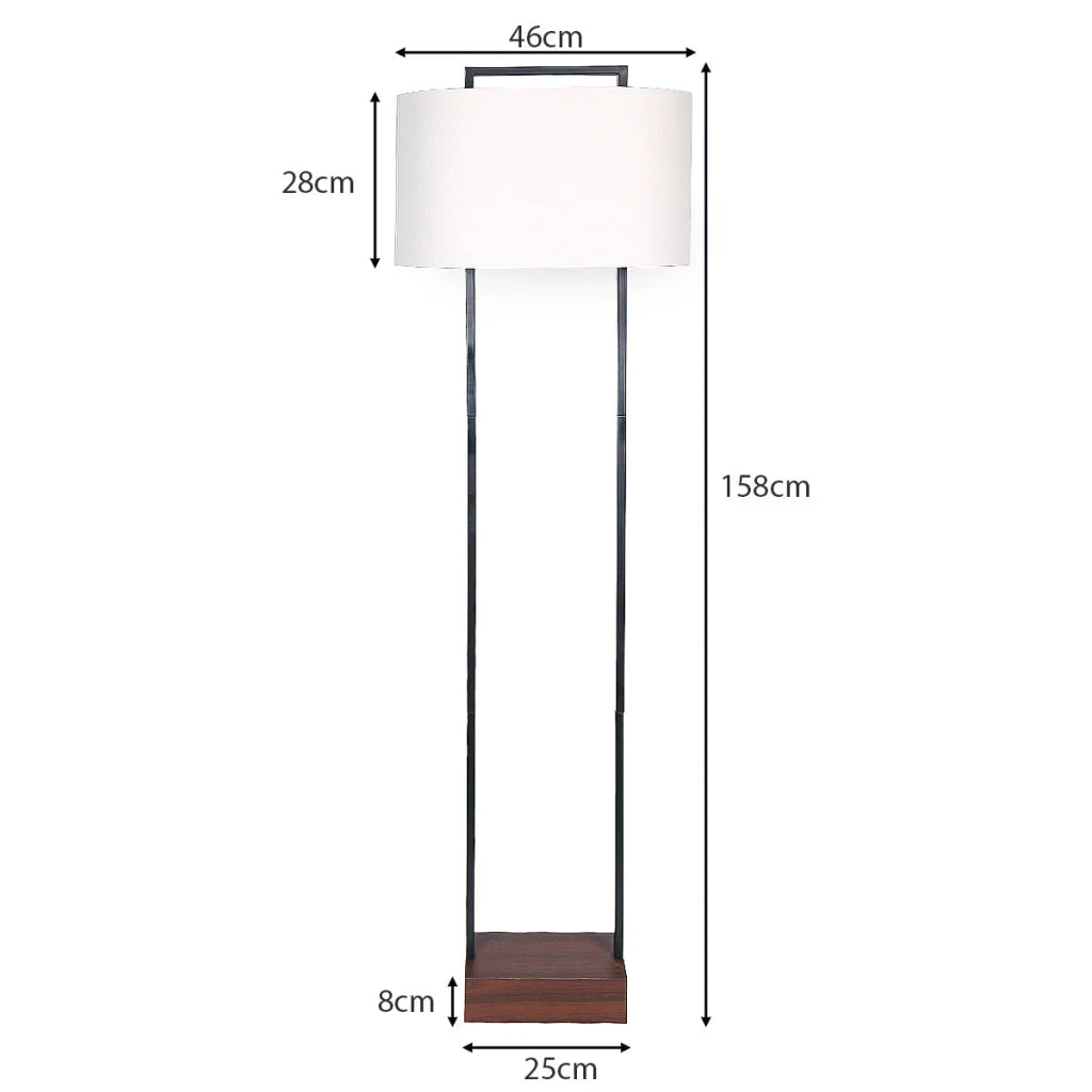 Sarantino Wood Floor Lamp in Cherry Finish - Home & Garden