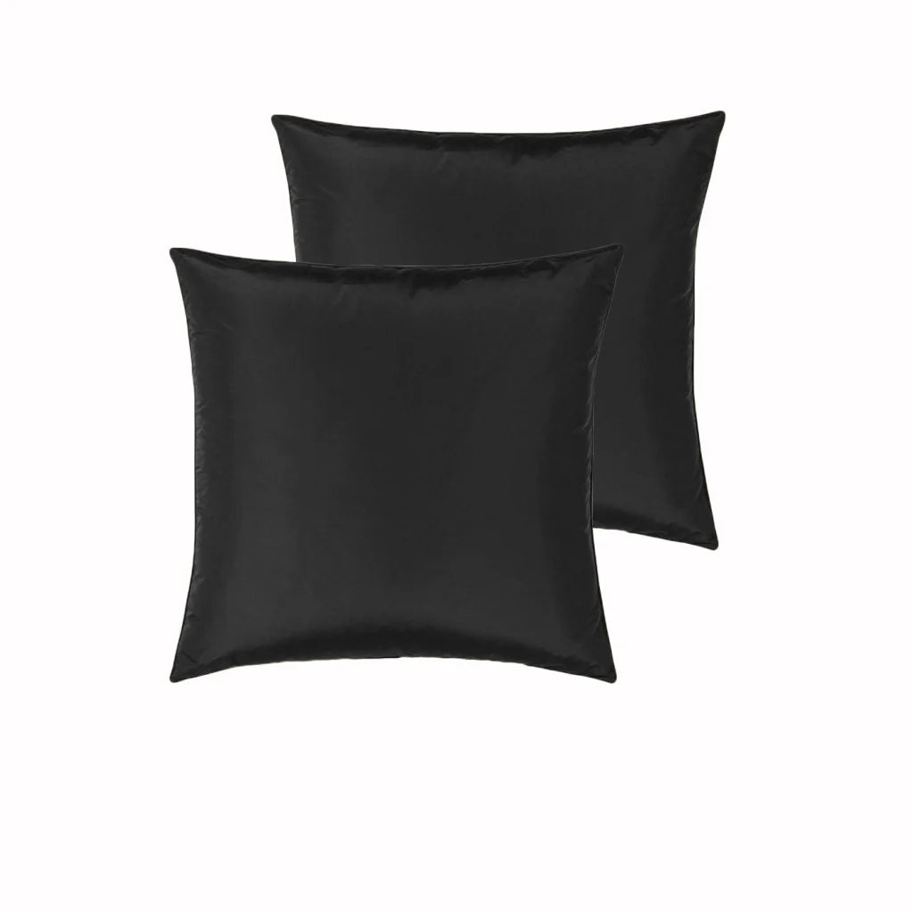 Satin European Pillowcases PepperMill Pair - Black - Home &