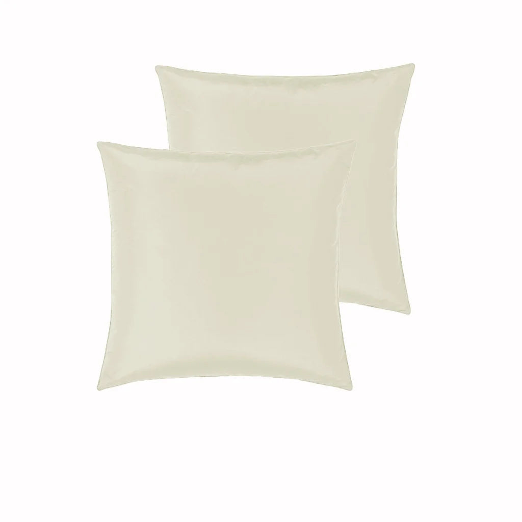 Satin European Pillowcases PepperMill Pair - Ivory - Home &