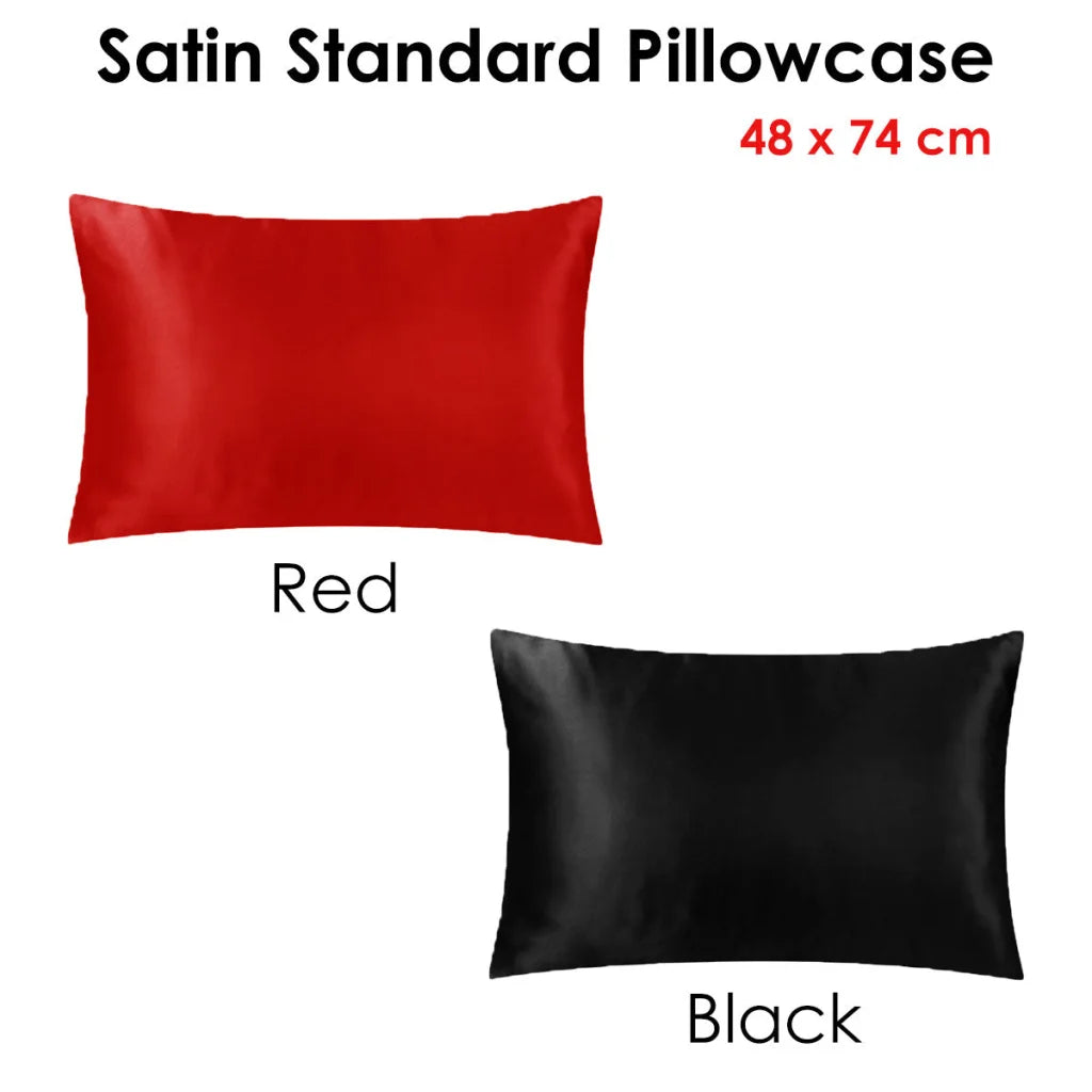 Satin Standard Pillowcase - Red - Home & Garden