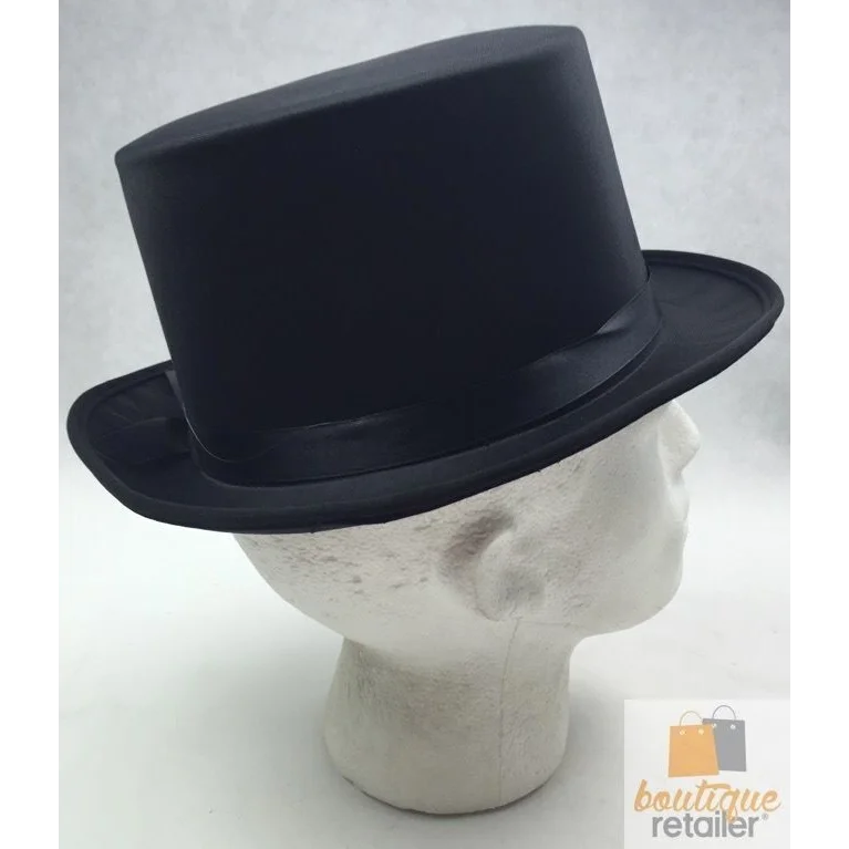 Satin top hat with costume party cap fancy dress