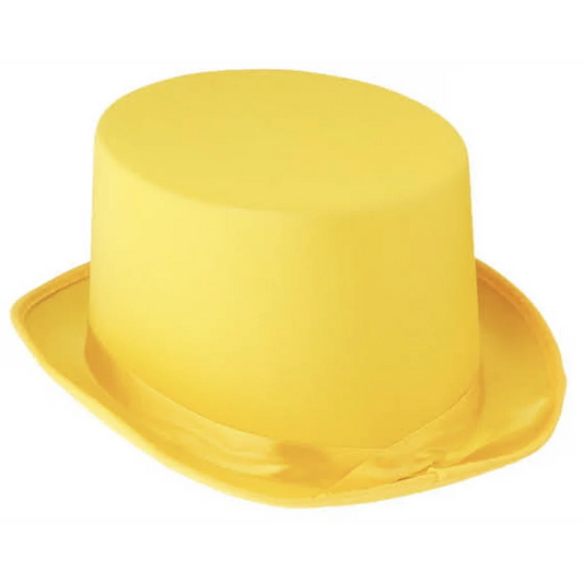 Satin top hat with front angle shown