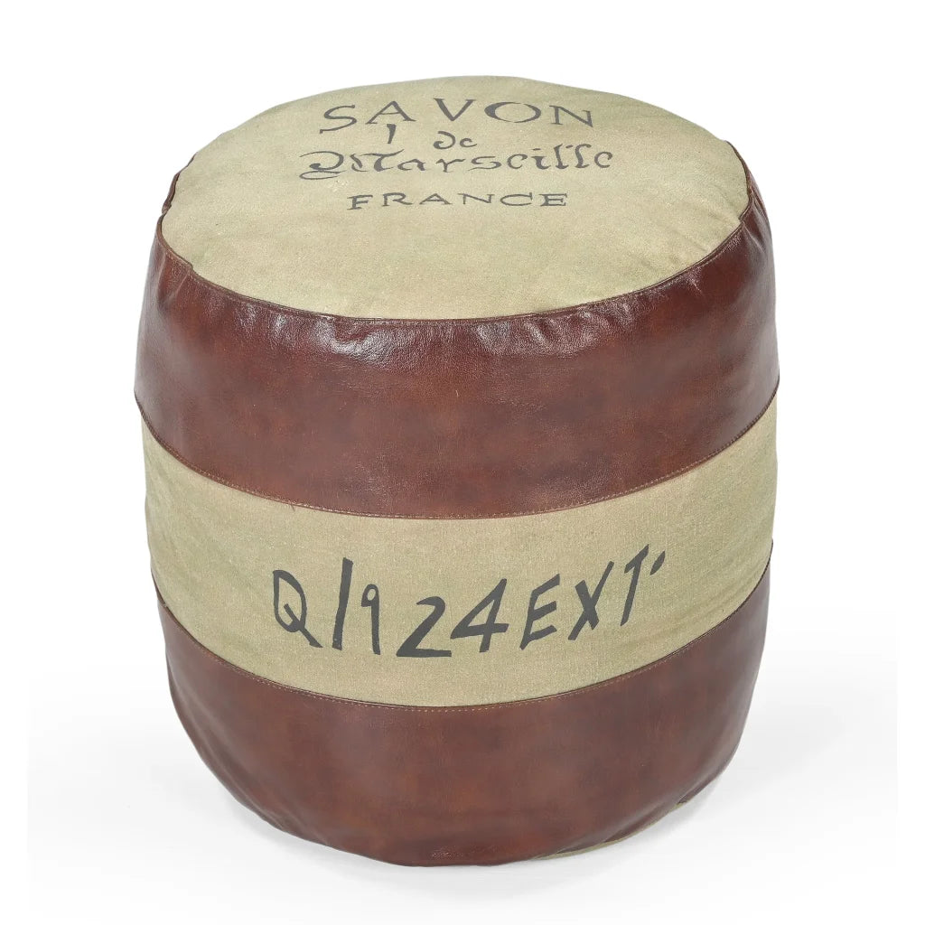 SAVON FRANCE ROUND HAND MADE OTTOMAN - Furniture > Living