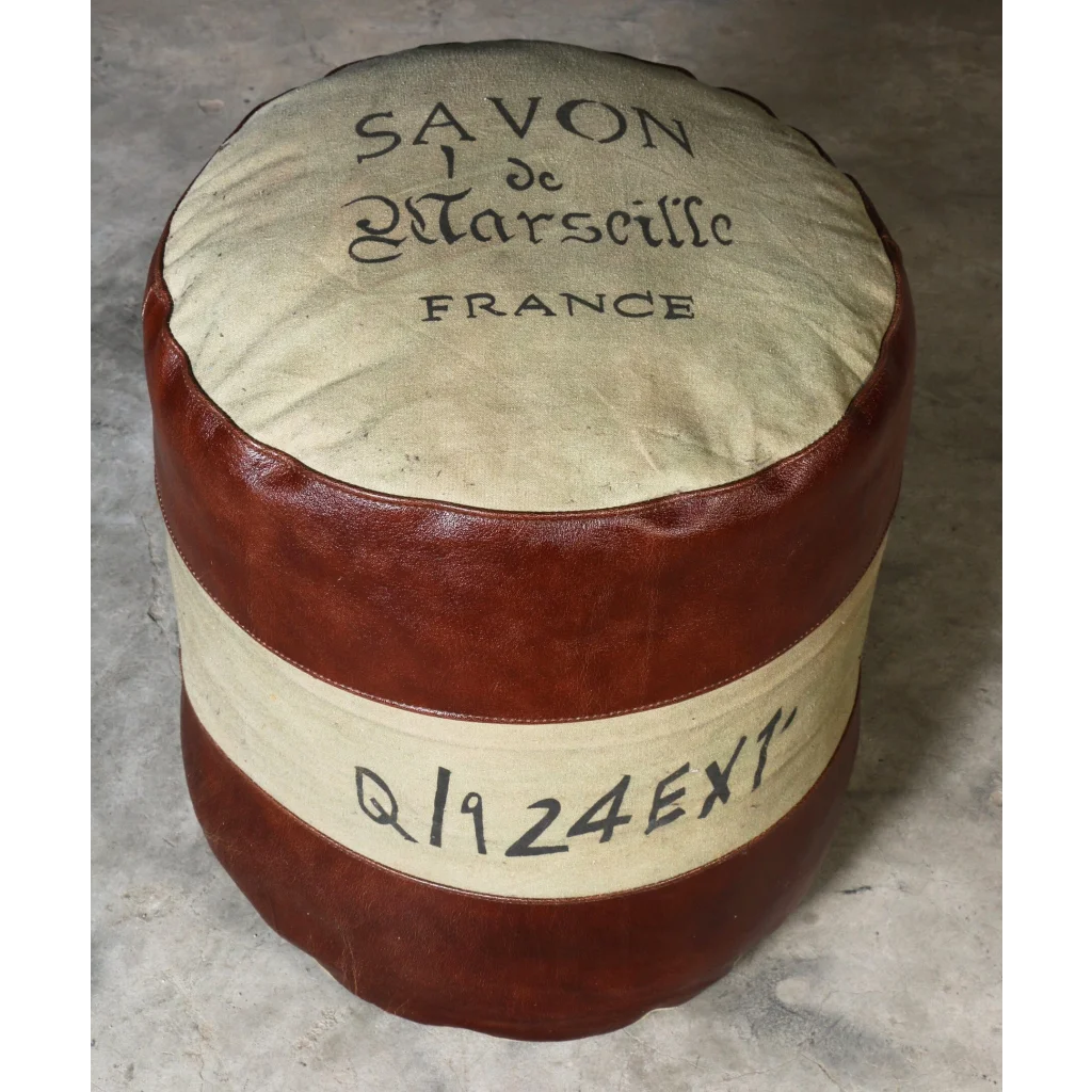 SAVON FRANCE ROUND HAND MADE OTTOMAN - Furniture > Living