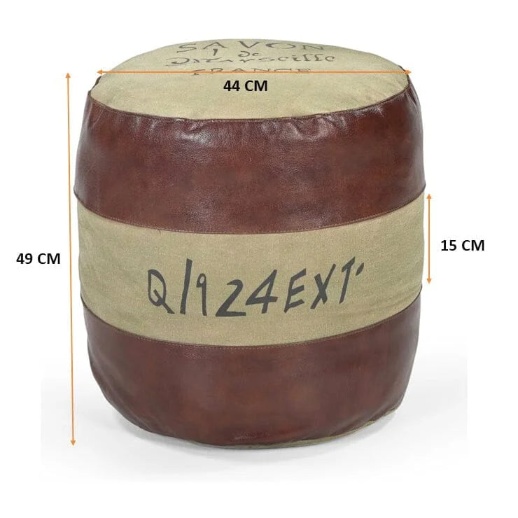 SAVON FRANCE ROUND HAND MADE OTTOMAN - Furniture > Living
