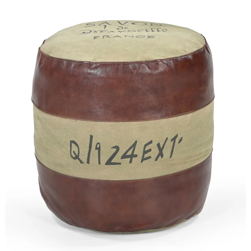 SAVON FRANCE ROUND HAND MADE OTTOMAN - Furniture > Living