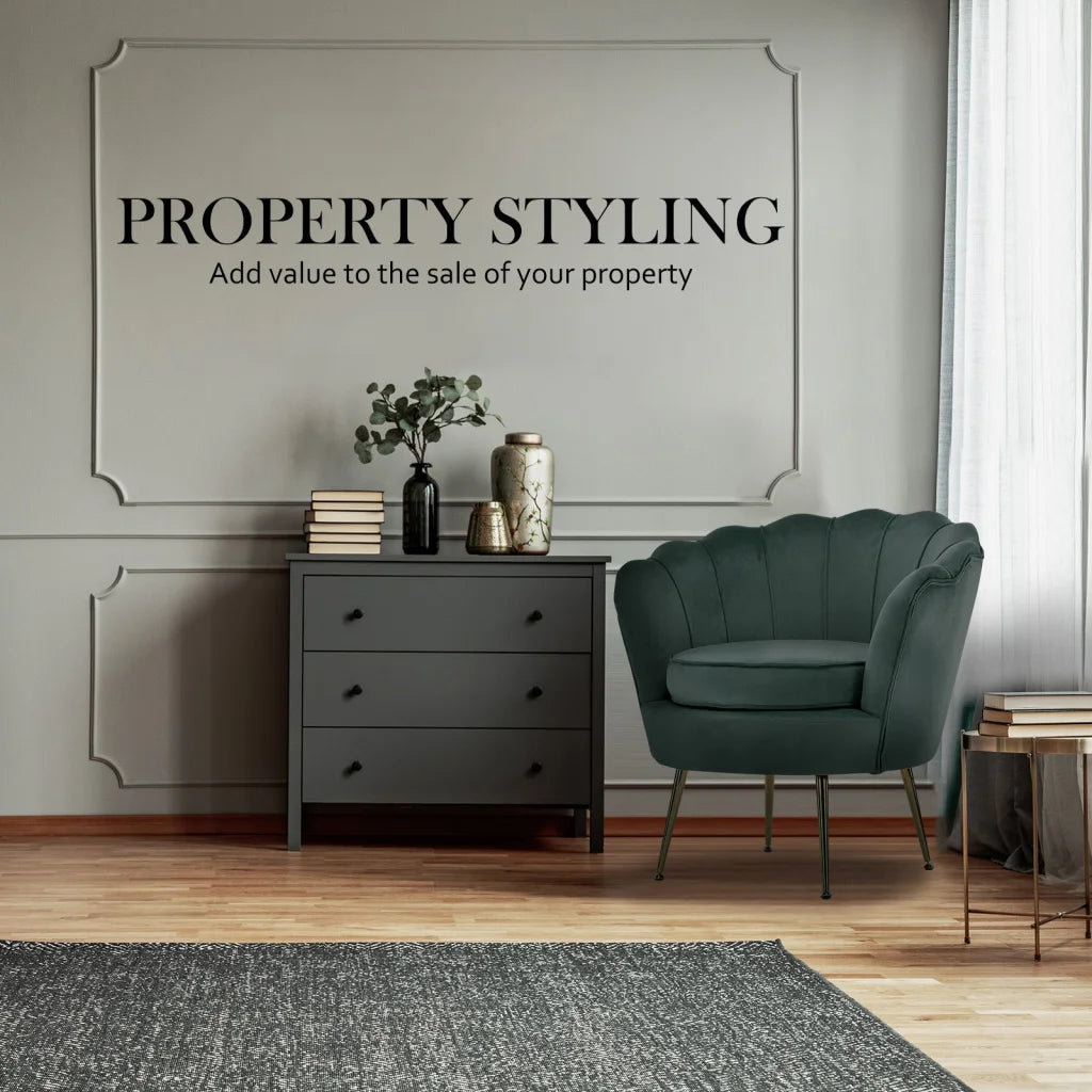 Scallop Green Armchair Lounge Chair Accent Velvet