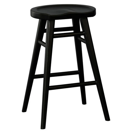 Scandinavian Timber Kitchen Counter Stool - Black