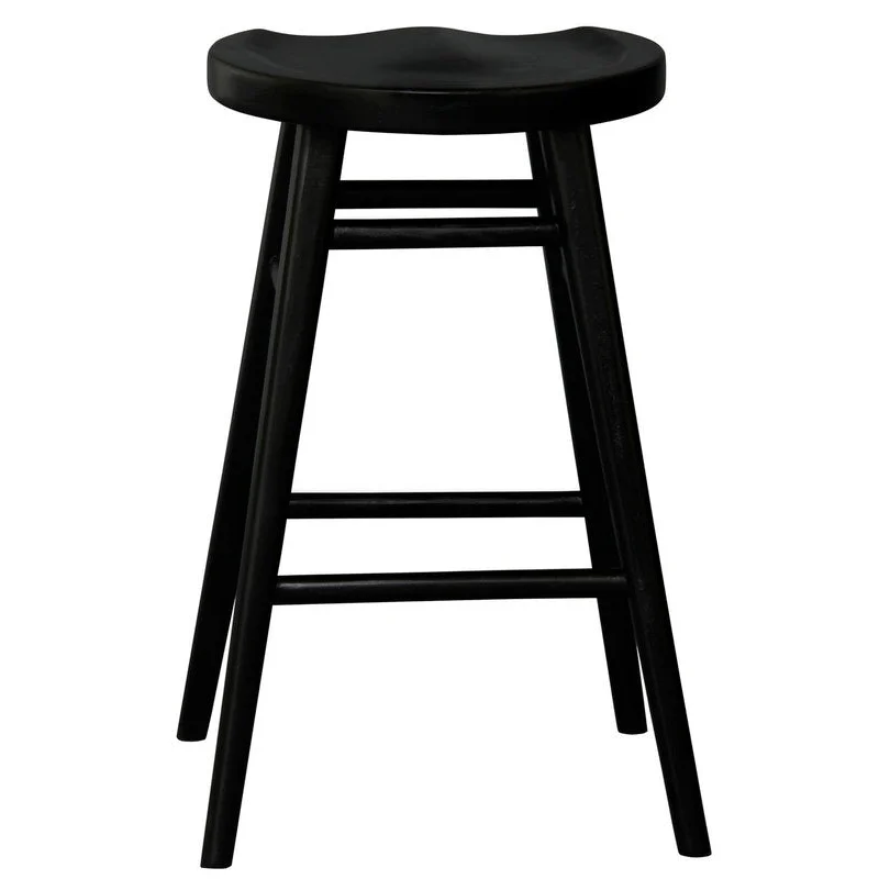 Scandinavian Timber Kitchen Counter Stool - Black