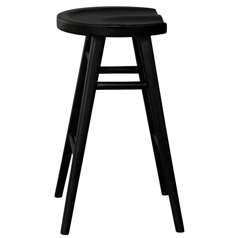 Scandinavian Timber Kitchen Counter Stool - Black