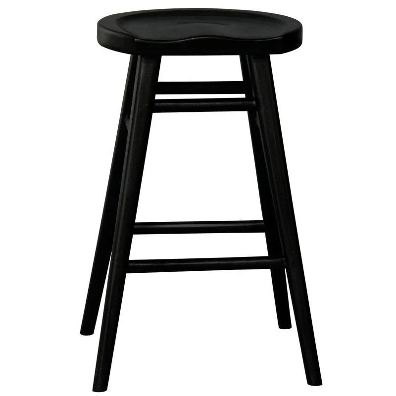 Scandinavian Timber Kitchen Counter Stool - Black