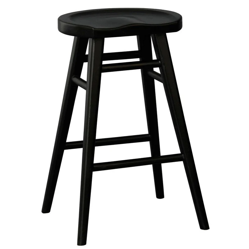 Scandinavian Timber Kitchen Counter Stool - Black