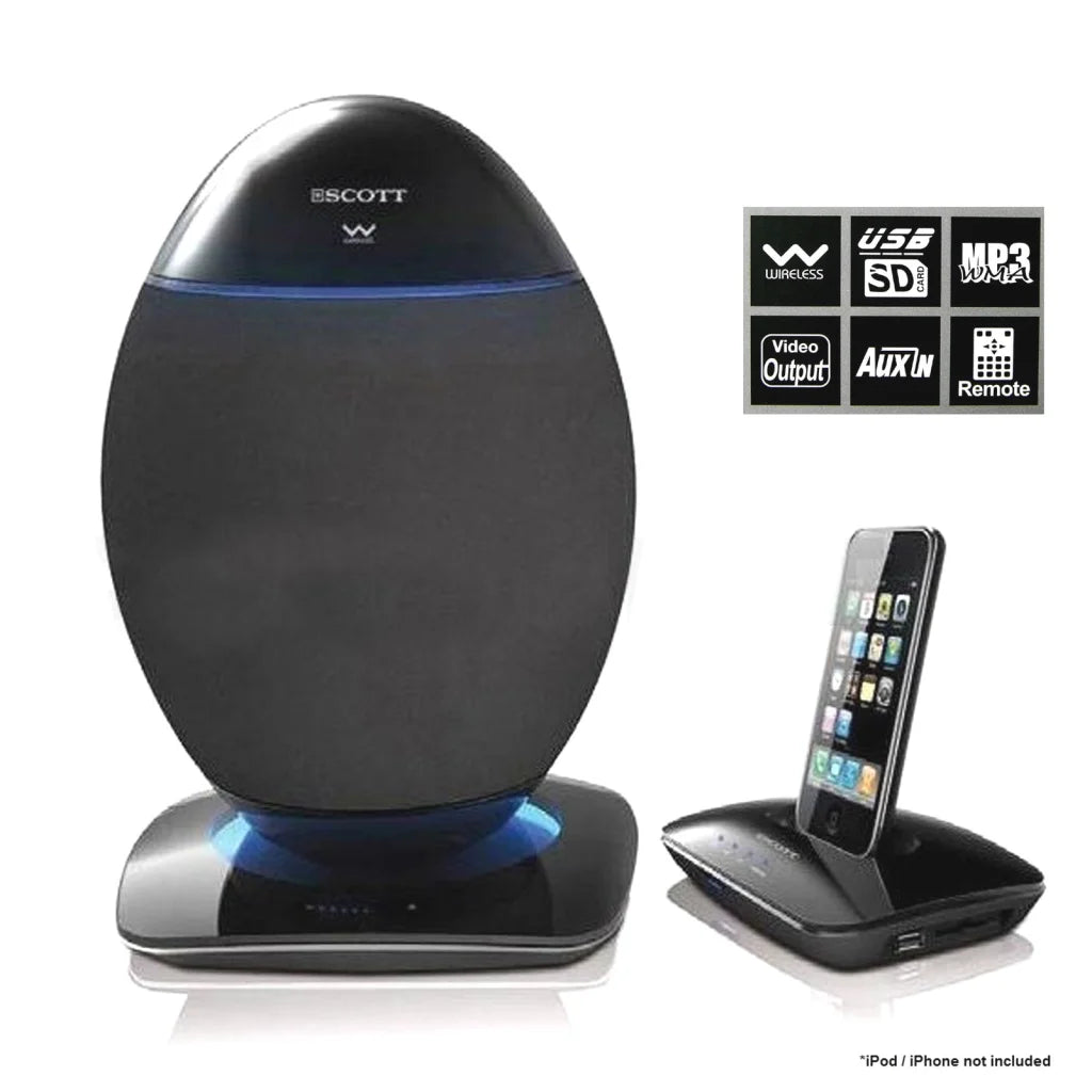 Scott Usb Scott 2.4Ghz Wireless OVE Speaker System USB SD Bluetooth 20w RMS ...