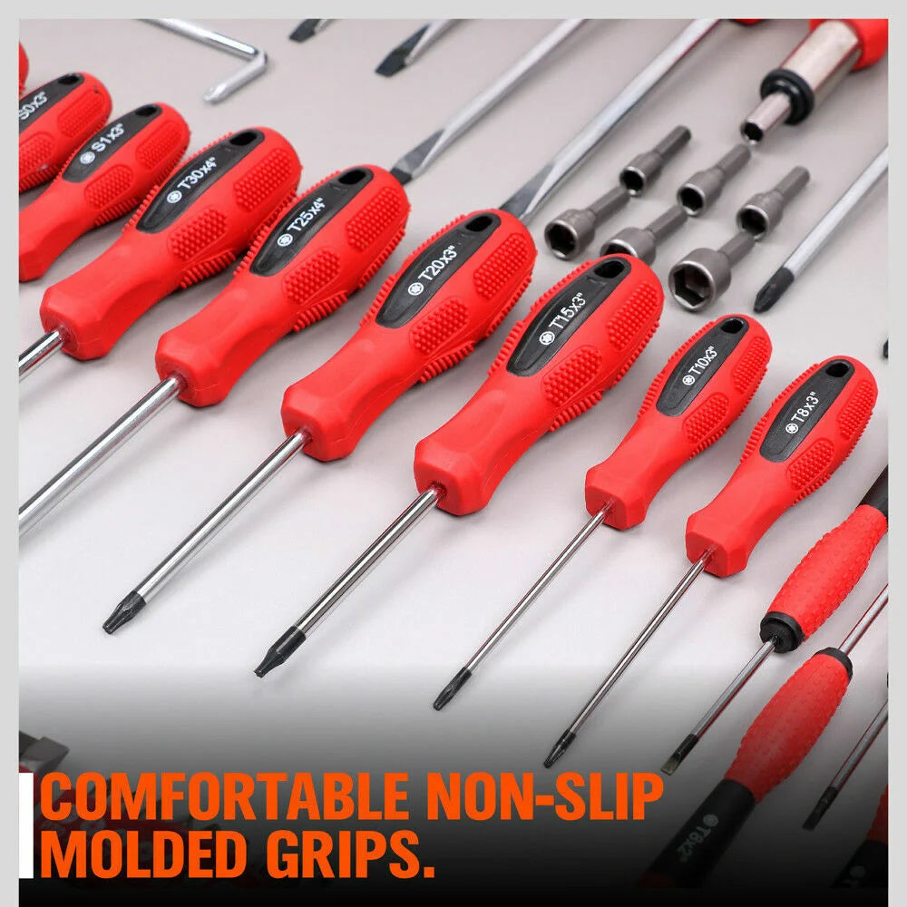 Screwdriver Set 100Pc Ratchet Handle Socket Slot Pozi Hex