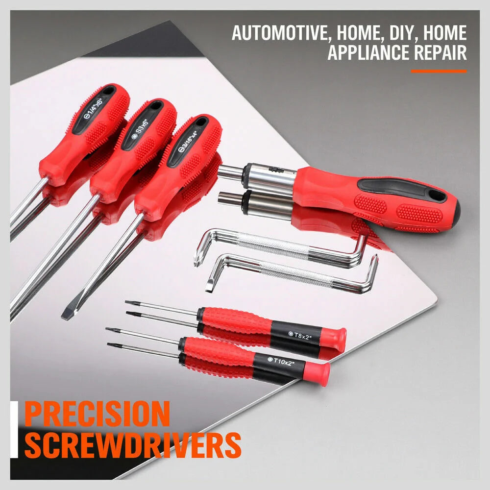 Screwdriver Set 100Pc Ratchet Handle Socket Slot Pozi Hex